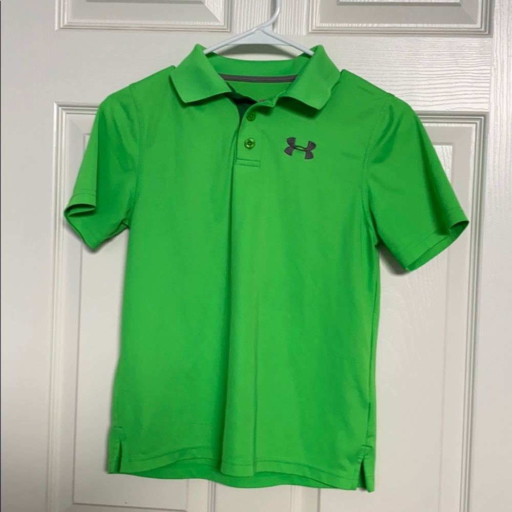 Under armour bright green polo shirt